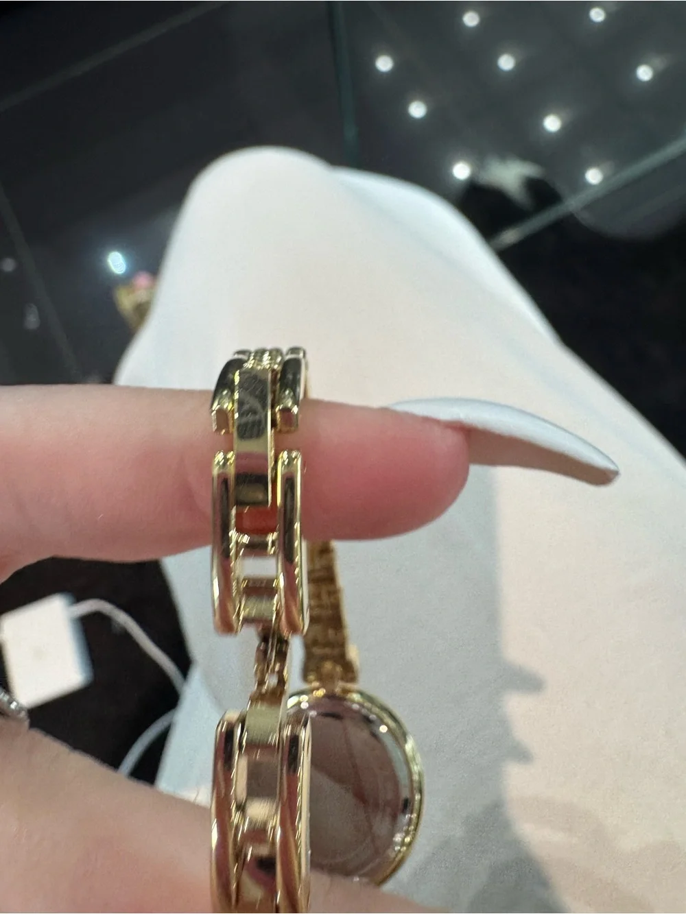 New Vintage DMQ Gold-Tone Rhinestone Cocktail Jewelry Watch
